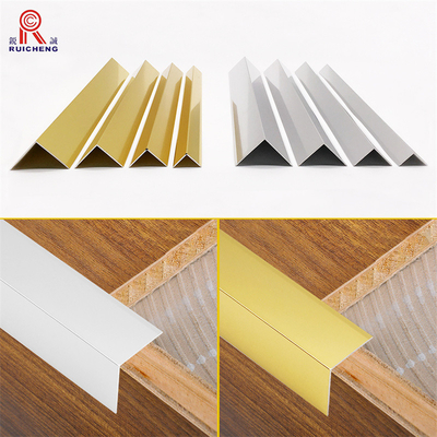 Gold Color Aluminium L Shape Trim Tile Profile Corner With Punching Hole