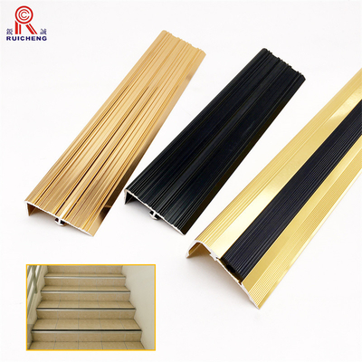 Anti Slip Safety Aluminium Stair Nosing Edge Trim Polishing / Anodizing Oxidation