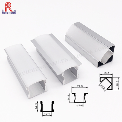 6000 Series T3 - T8 Aluminium LED Strip Light Profile Anodized / Polished / Powder Coating