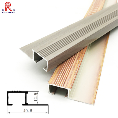Polished Aluminium Stair Nosing Edge Trim Stair Edge Protectors With Rubber