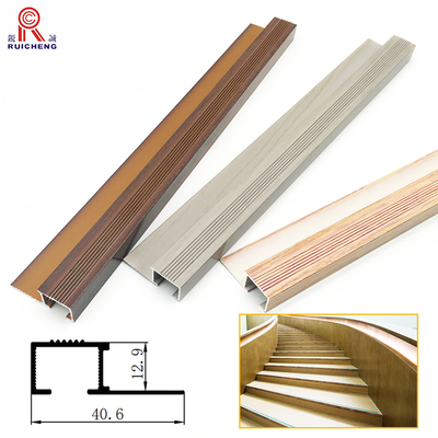 Polished Aluminium Stair Nosing Edge Trim Stair Edge Protectors With Rubber