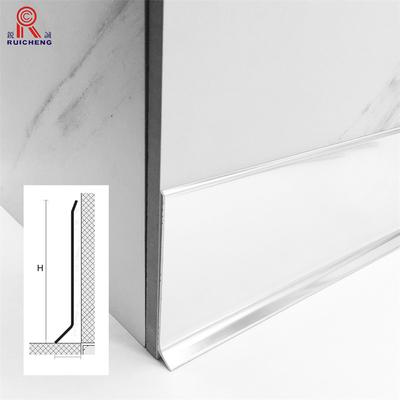 Weather Resistance Aluminum Skirting Board , 2.44m Brushed Aluminium Skirting