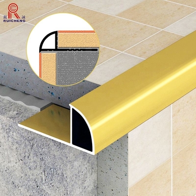 Round Shape Aluminum Floor Edge Trim Anodized Edge Ceramic Trim Line