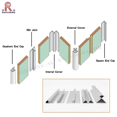 Mill Finished Aluminum Corner Tile Trim 2400mm Length ISO14001 Certification