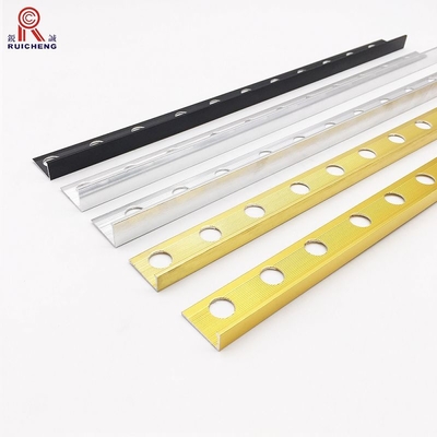 L Shape Aluminum Tile Trim 7.5mm Height 6463 Alu Material Electrophoresis