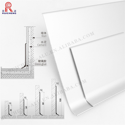 Antislip Aluminum Skirting Board Abrasive Resistance 20mm Height