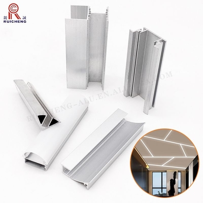Recessed Aluminium LED Strip Light Profile , Aluminium Profile For Strip Light