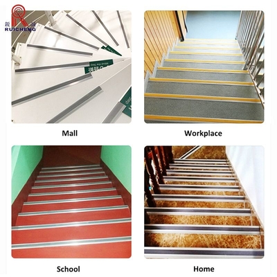 Black Aluminium Non Slip Stair Nosing Alu 6063 Material High Grip Carborundum