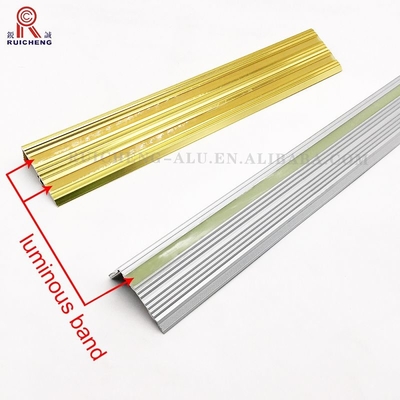 Photoluminescent Aluminum Step Edge Trim 3mm Thickness Anti Slip