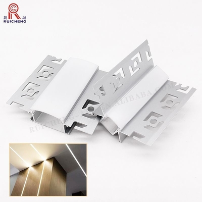 Wall Corner Aluminium LED Strip Light Profile 3mm Thickness Recessed