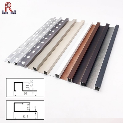 Aluminum Metal Corner Trim For Ceramic Tile Powder Coating 10.5mm Height