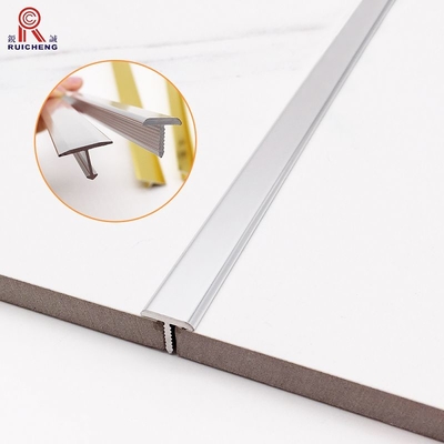 Brushed Aluminum Tile Trim 7.5mm Height Ceramic Protection T Shape