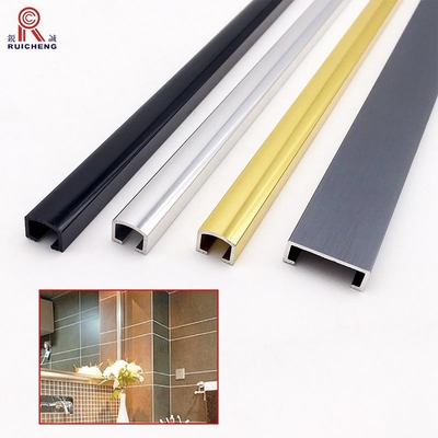 Aluminum Alloy Tile Listello Trim Matte Silver U Shaped Anodized polished powder coating
