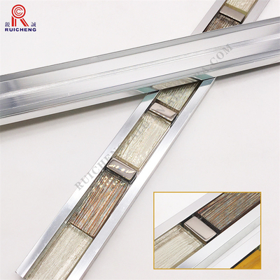 Metallic Porcelain Listello Tile , Edges Protection Mosaic Backsplash Trim