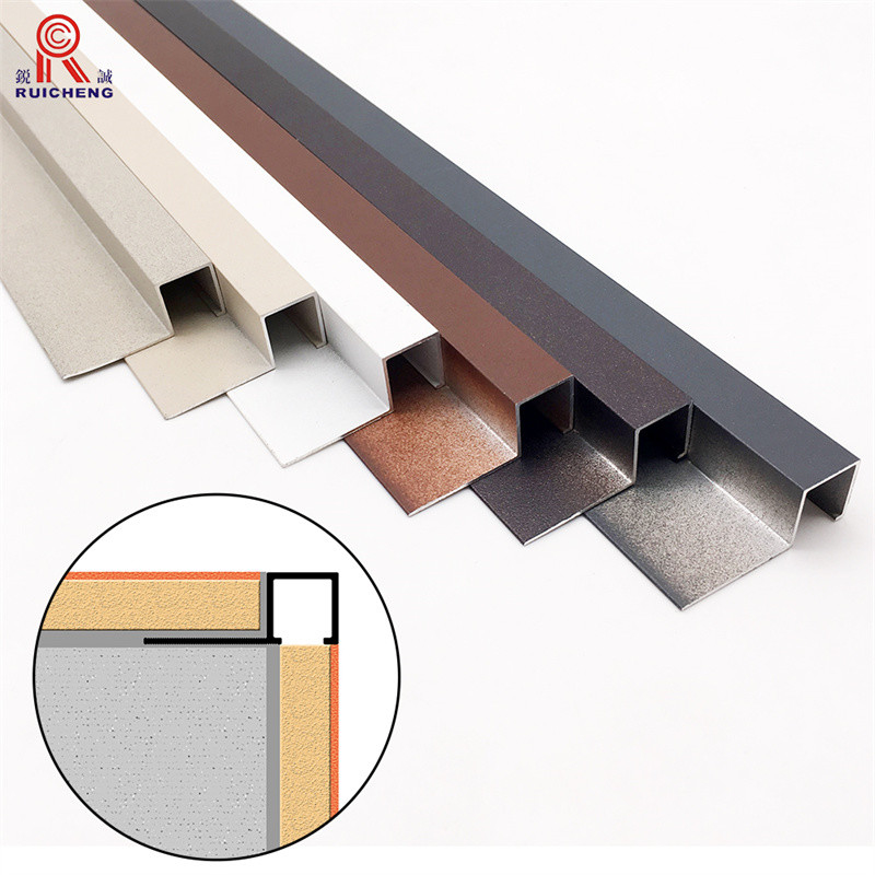 Metal Gold Aluminium Square Edge Tile Trim Tile Floor Trim Corner Internal Protection