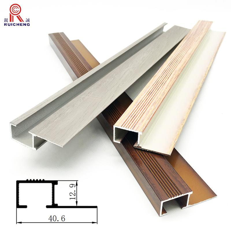 Polished Aluminium Stair Nosing Edge Trim Stair Edge Protectors With Rubber