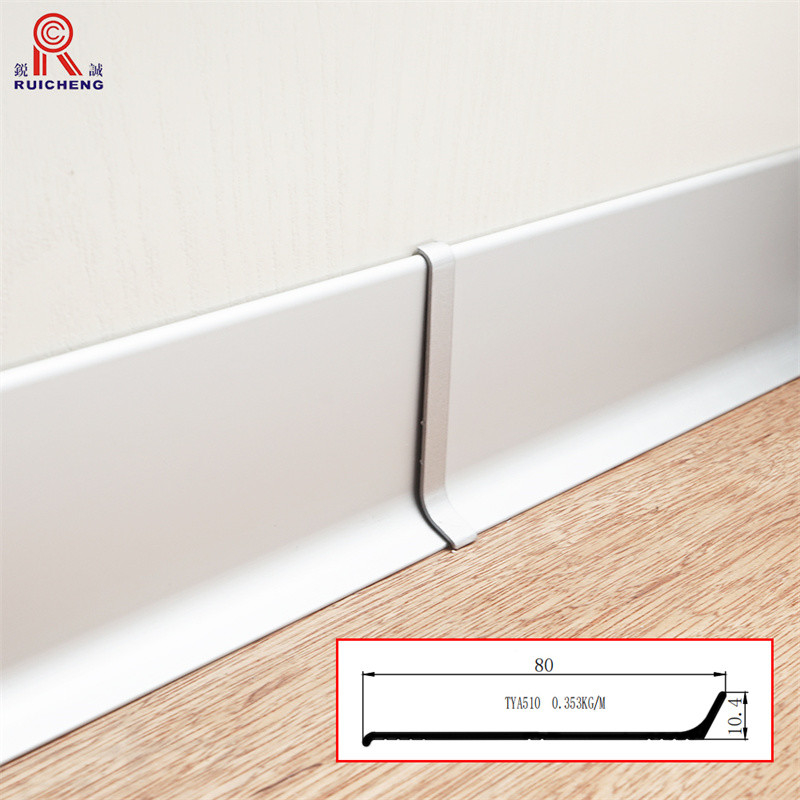 6063 Aluminum Skirting Board Anticorrosion 8.5mm Height OEM Available