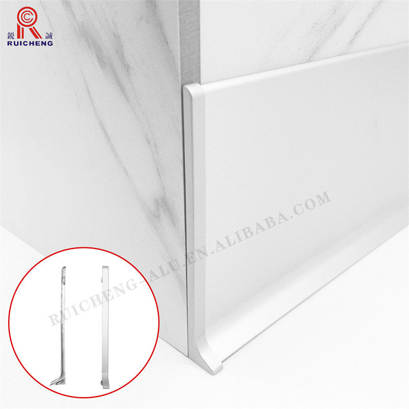 Waterproof Skirting Aluminium Profile Electroplating Treatment 2.5m Length