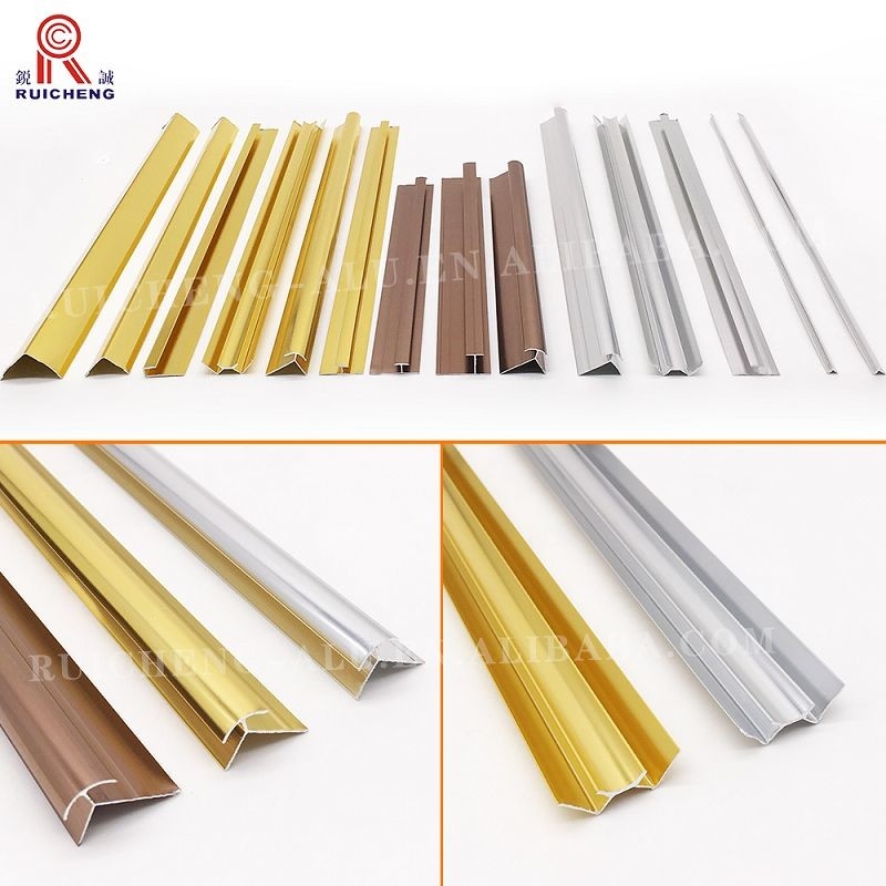 Golden Decorative Aluminum Trim Molding 10mm X 20mm Mill Finished