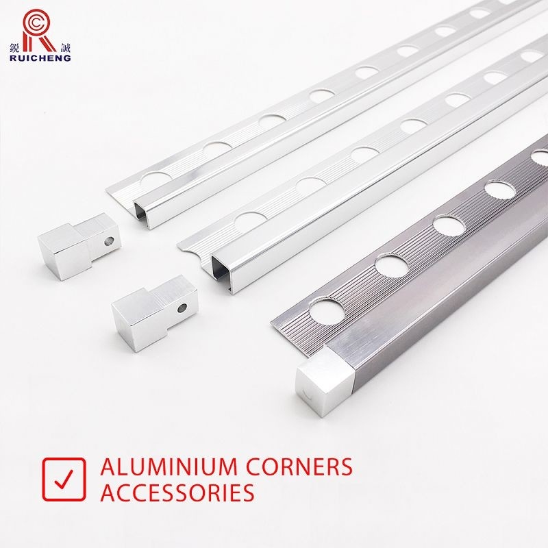 Powder Coating White Aluminum Tile Trim Square Edge Shape 3m Length T8